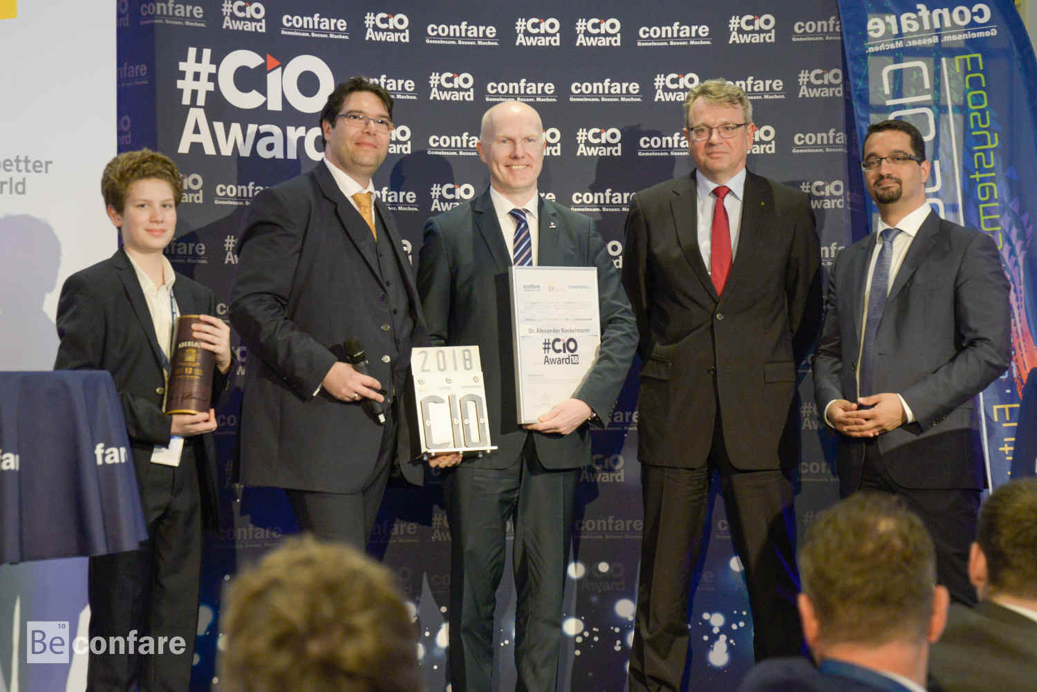 Leon Ghezzo, Michael Ghezzo (Confare), Martin Buresch (Kwizda Holding), Christian Pfundner (Schrack Technik, CIO Award Preisträger 2017),Ali Aram (EY Österreich)