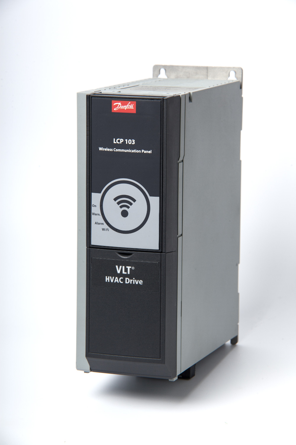 Das VLT® Wireless Communication Panel LCP 103 ermöglicht die Steuerung von VLT Freuquenzumrichtern via MyDrive® Connect von iOS oder Android-Geräten aus.